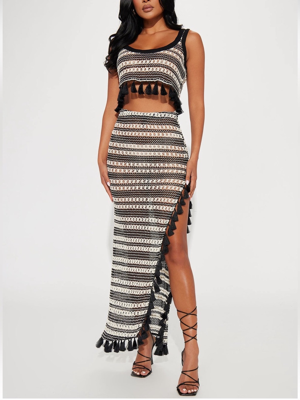 Two piece knit summer beach set